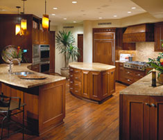 A Tuscan country style kitchen for a home in Montecito.